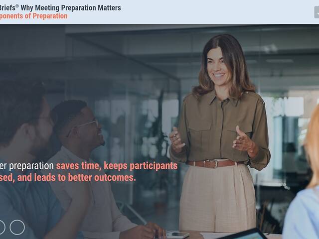 TrainingBriefs® Why Meeting Preparation Matters