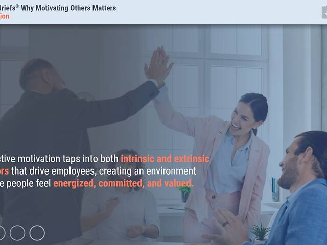 TrainingBriefs® Why Motivating Others Matters